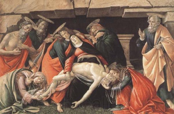 Sandro Botticelli Lament for Christ Dead,with St Jerome,St Paul and St Peter France oil painting art